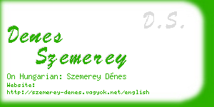 denes szemerey business card