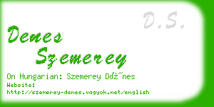 denes szemerey business card